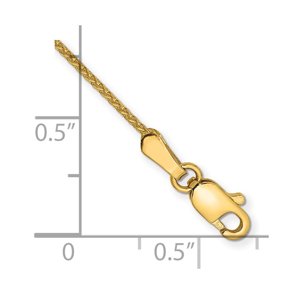 14K Gelbgold 1.05mm Diamantiert Ährenkette mit Karabinerverschluss Kette Fußkettchen