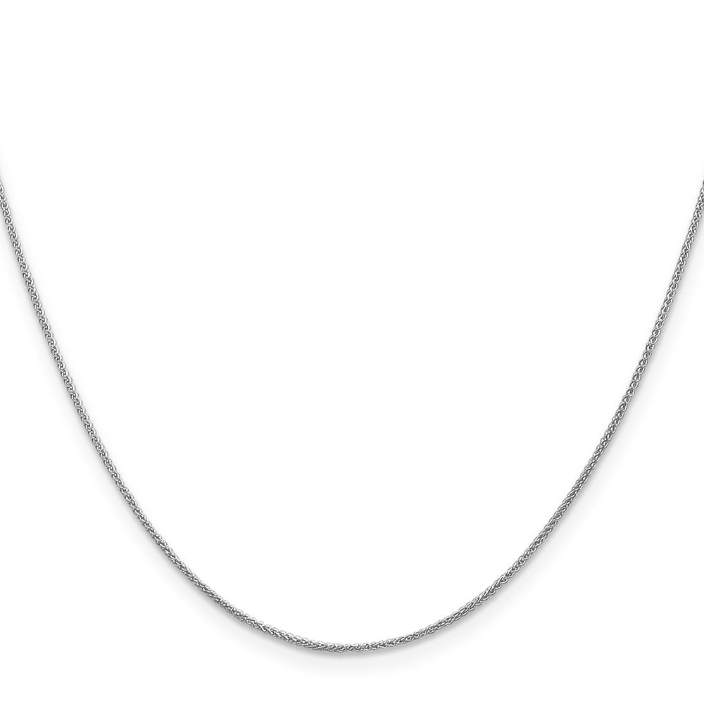 14K Weißgold.85mm Ährenkette mit Federring Verschluss Halskette