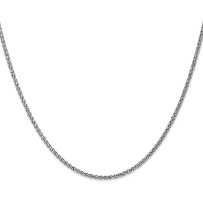 14K Weißgold 1.05mm Ährenkette mit Federring Verschluss Halskette