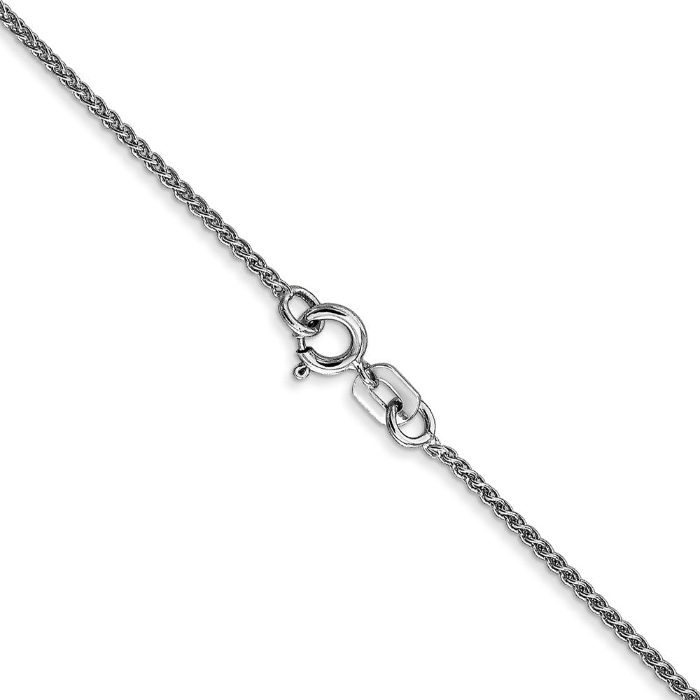 14K Weißgold 1.05mm Ährenkette mit Federring Verschluss Halskette