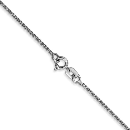 14K Weißgold 1.05mm Ährenkette mit Federring Verschluss Halskette