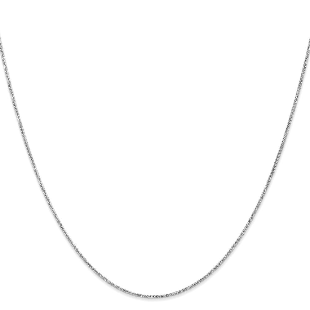 14K Weißgold 1.05mm Ährenkette mit Karabinerverschluss Halskette