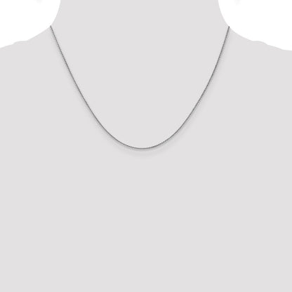 14K Weißgold 1.05mm Ährenkette mit Karabinerverschluss Halskette