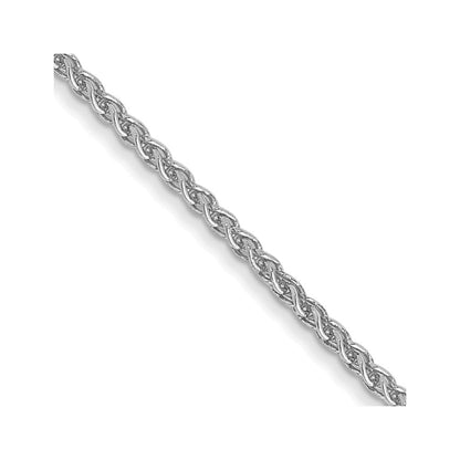 14K Weißgold 1.05mm Ährenkette mit Karabinerverschluss Halskette