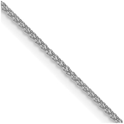 14K Weißgold 1.05mm Ährenkette mit Federring Verschluss Halskette