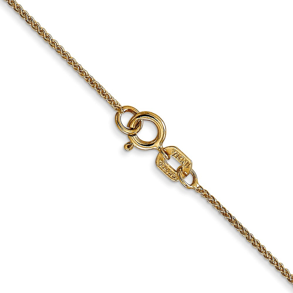 14K Gelbgold.85mm Ährenkette mit Federring Verschluss Halskette