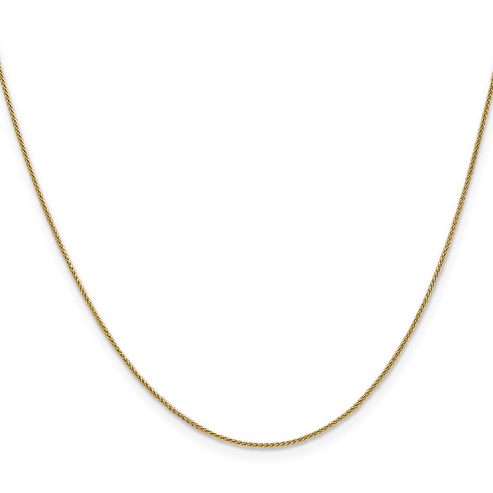 14K Gelbgold.85mm Ährenkette mit Karabinerverschluss Halskette