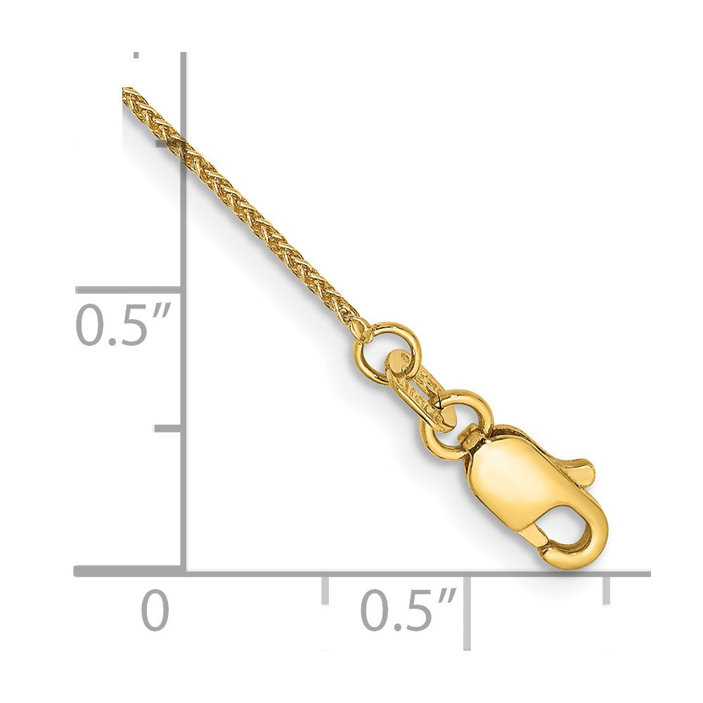 14K Gelbgold.85mm Ährenkette mit Karabinerverschluss Gliederarmband