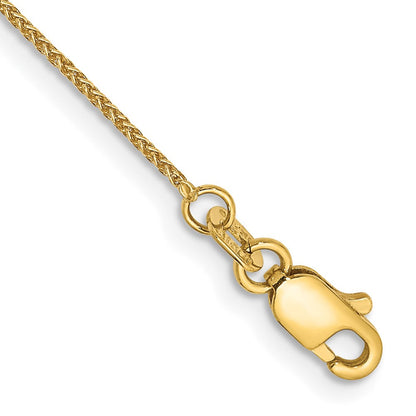 14K Gelbgold.85mm Ährenkette mit Karabinerverschluss Gliederarmband