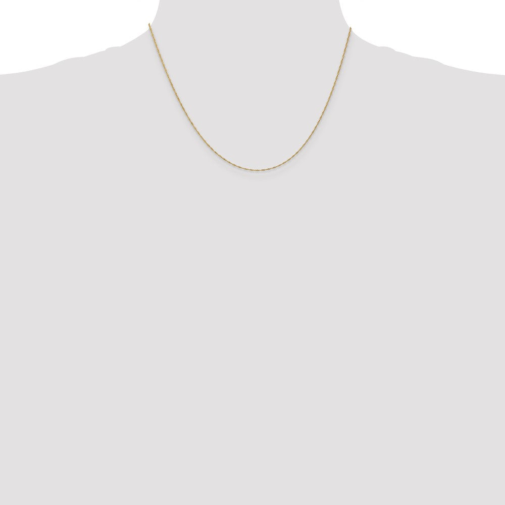 14K Gelbgold 1mm Singapurkette mit Federring Verschluss Halskette