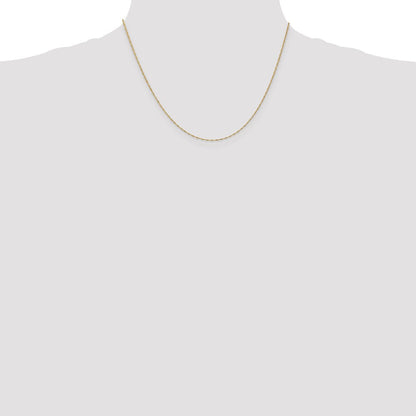 14K Gelbgold 1mm Singapurkette mit Federring Verschluss Halskette