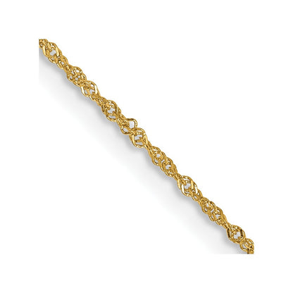 14K Gelbgold 1mm Singapurkette mit Federring Verschluss Halskette