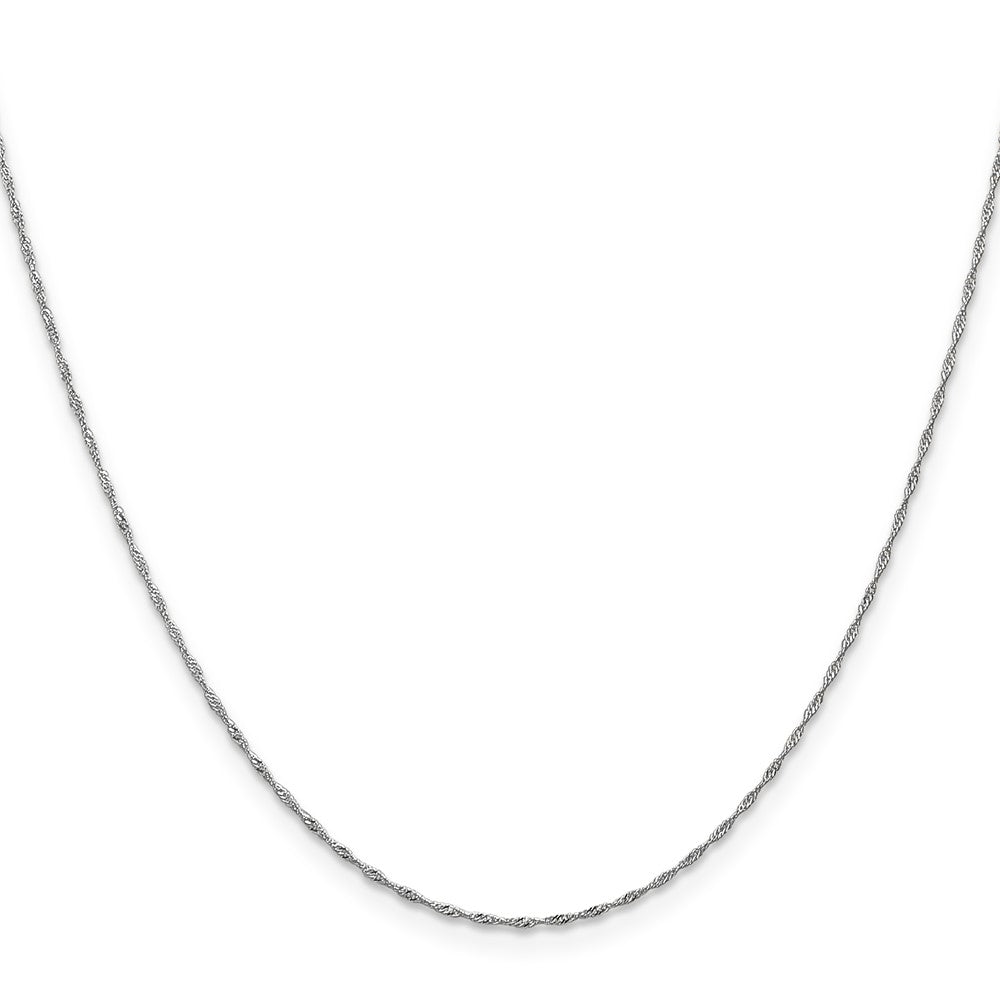 14K Weißgold 1mm Singapurkette mit Federring Verschluss Halskette