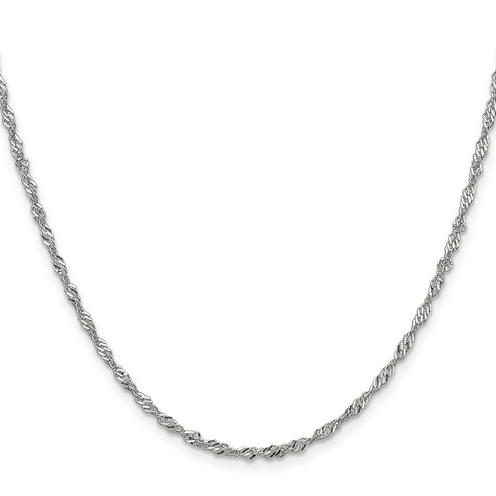 14K Weißgold 2.0mm Singapurkette mit Karabinerverschluss Halskette