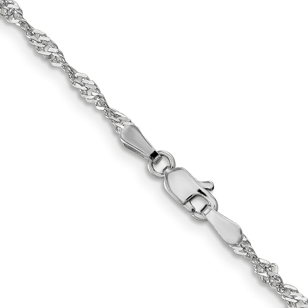 14K Weißgold 2.0mm Singapurkette mit Karabinerverschluss Halskette