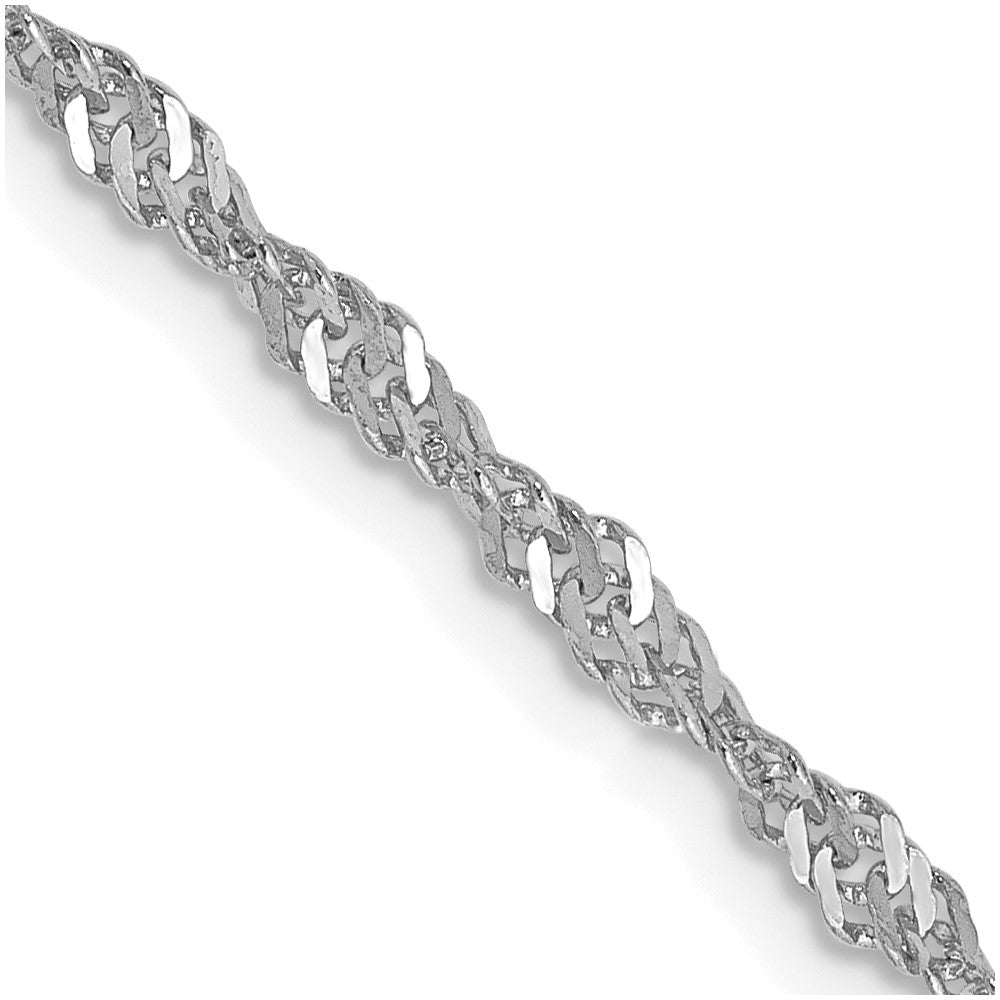 14K Weißgold 2.0mm Singapurkette mit Karabinerverschluss Halskette