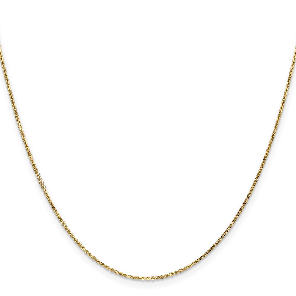 14K Gelbgold.95mm Diamantiert Ankerkette mit Karabinerverschluss Halskette