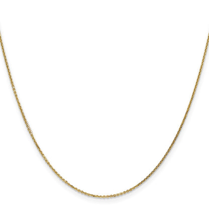 14K Gelbgold.95mm Diamantiert Ankerkette mit Karabinerverschluss Kette Kinder Halskette