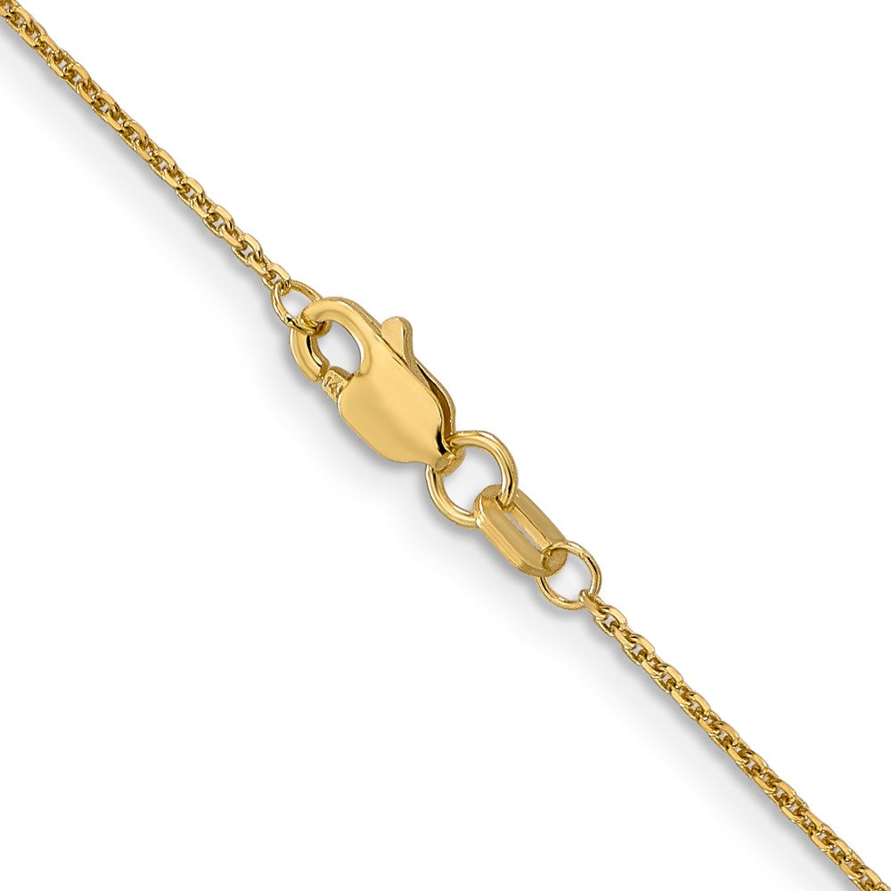 14K Gelbgold.95mm Diamantiert Ankerkette mit Karabinerverschluss Halskette