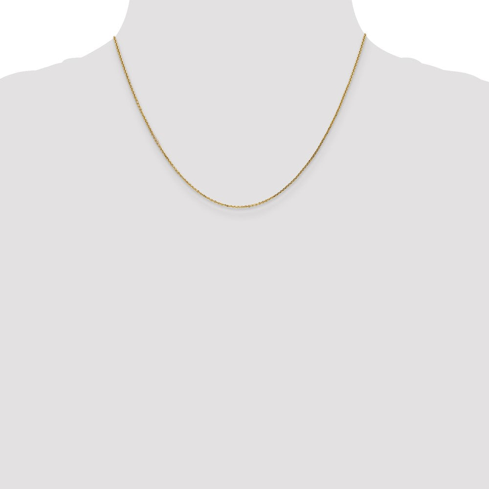 14K Gelbgold.95mm Diamantiert Ankerkette mit Karabinerverschluss Halskette