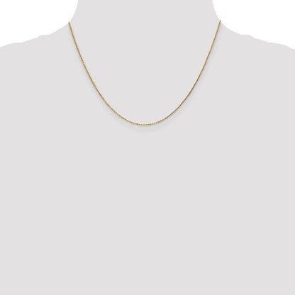 14K Gelbgold.95mm Diamantiert Ankerkette mit Karabinerverschluss Halskette