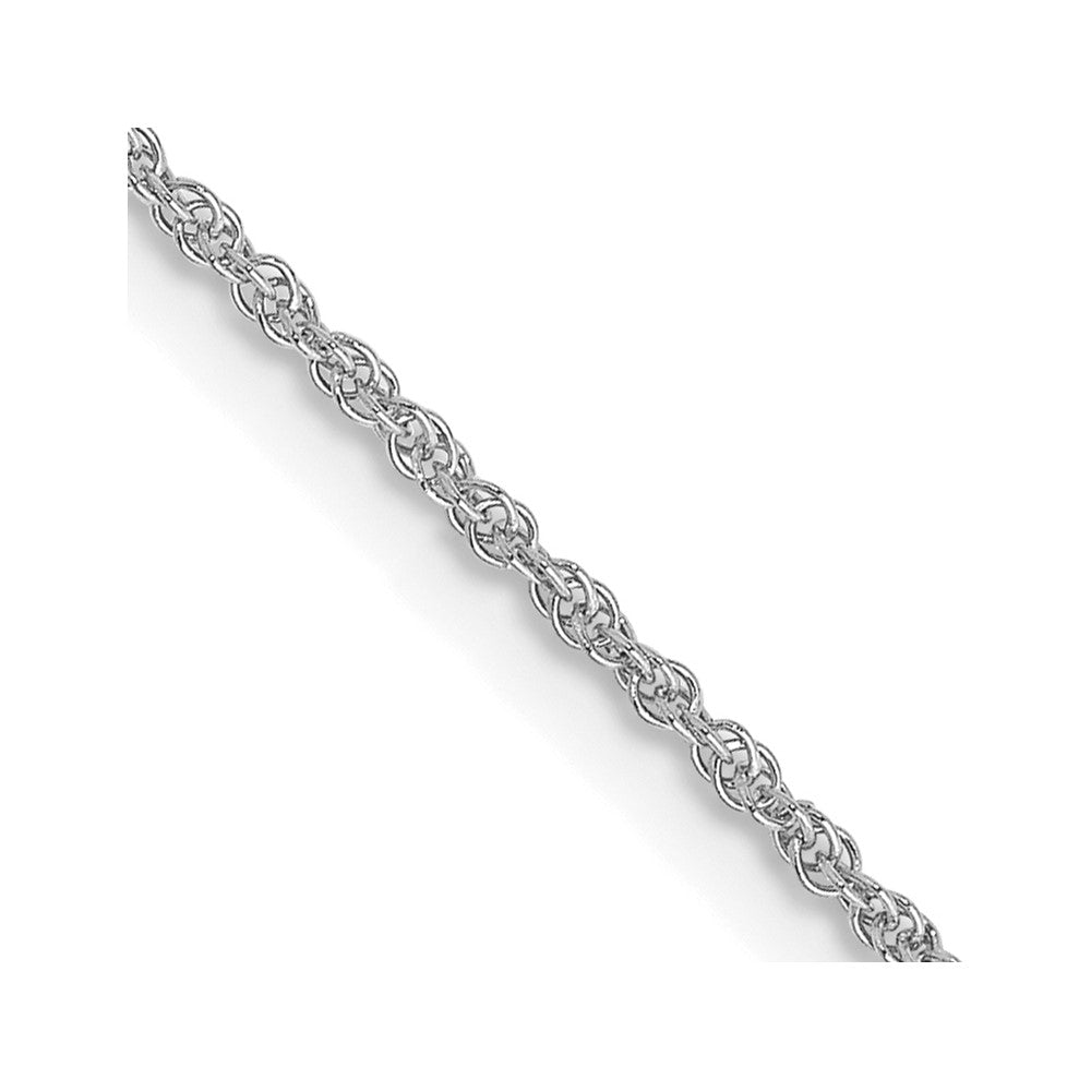 14K Weißgold 1.1mm Baby Kordel mit Federring Verschluss Halskette