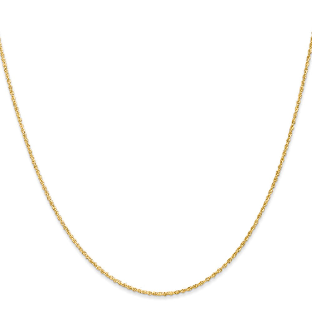 14K Gelbgold 1.1mm Baby Kordel mit Federring Verschluss Halskette