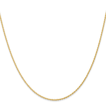 14K Gelbgold 1.1mm Baby Kordel mit Federring Verschluss Halskette