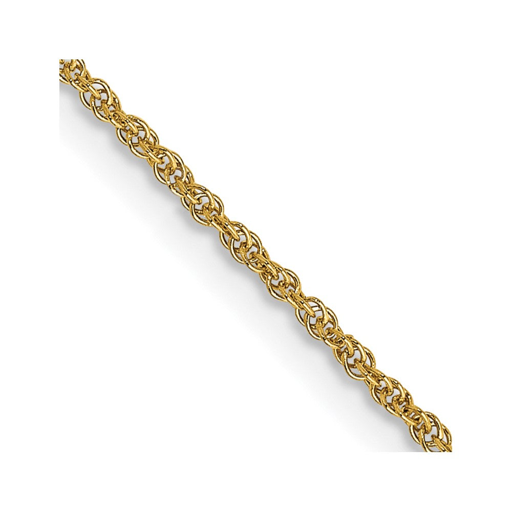 14K Gelbgold 1.1mm Baby Kordel mit Federring Verschluss Halskette