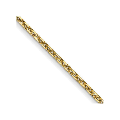 14K Gelbgold.95mm Diamantiert Ankerkette mit Karabinerverschluss Kette Kinder Halskette