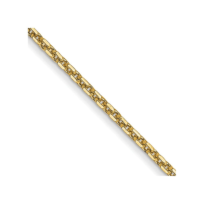 14K Gelbgold.95mm Diamantiert Ankerkette mit Karabinerverschluss Kette Kinder Halskette