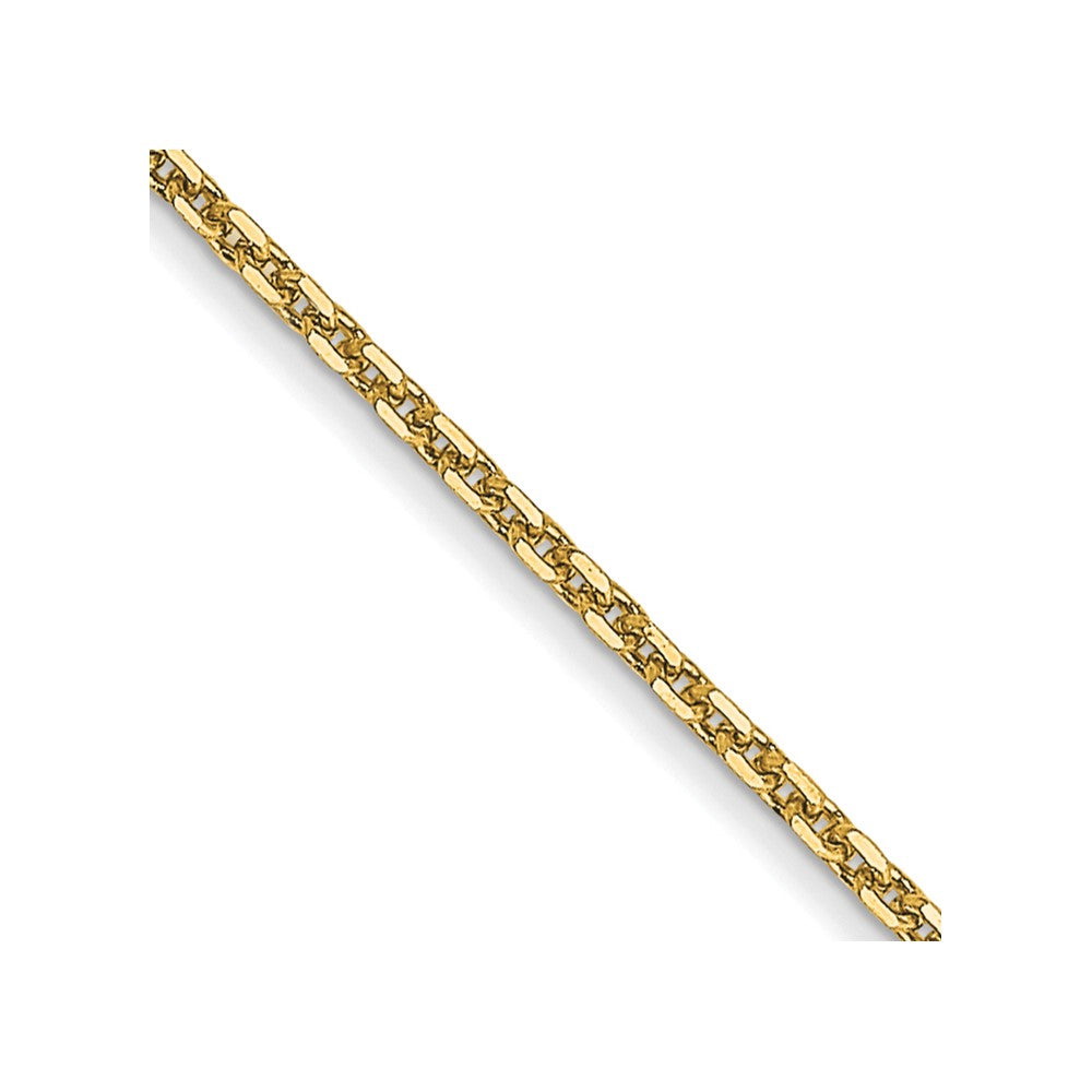 14K Gelbgold.95mm Diamantiert Ankerkette mit Karabinerverschluss Halskette
