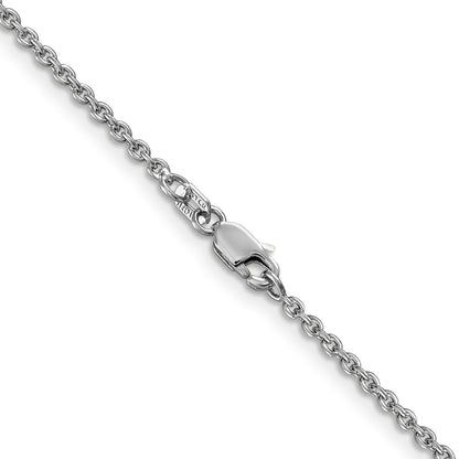 14K Weißgold 1.8mm Forzantine Ankerkette mit Karabinerverschluss Halskette