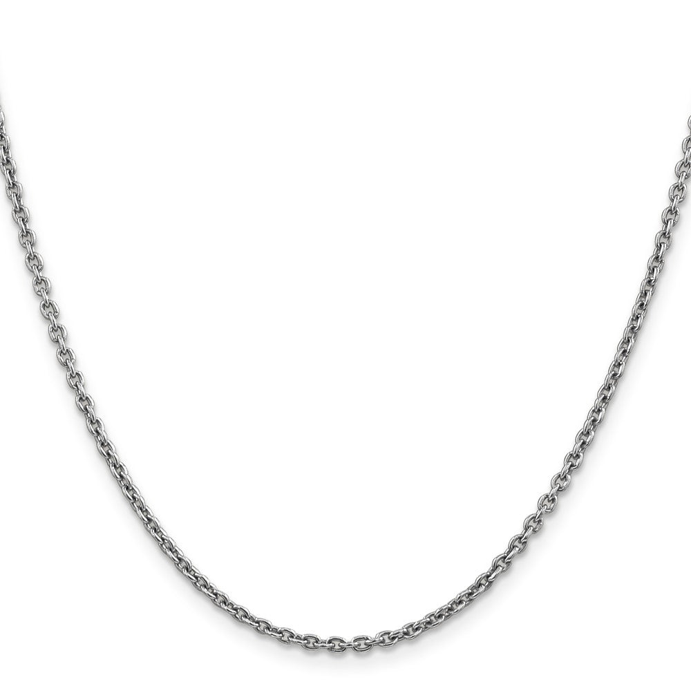 14K Weißgold 2.2mm Forzantine Ankerkette mit Karabinerverschluss Halskette