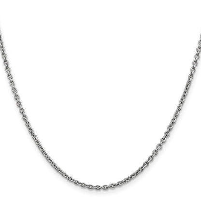14K Weißgold 2.2mm Forzantine Ankerkette mit Karabinerverschluss Halskette