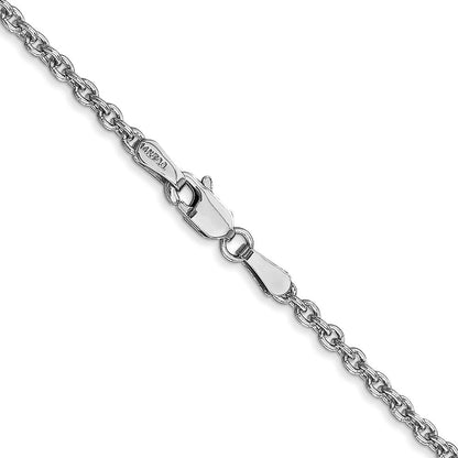 14K Weißgold 2.2mm Forzantine Ankerkette mit Karabinerverschluss Halskette