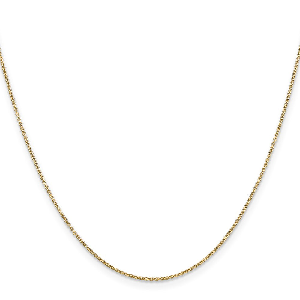 14K Gelbgold.9mm Ankerkette mit Federring Verschluss Halskette
