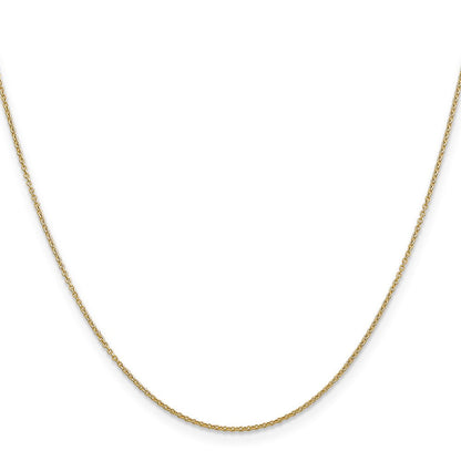 14K Gelbgold.9mm Ankerkette mit Federring Verschluss Kette Kinder Halskette