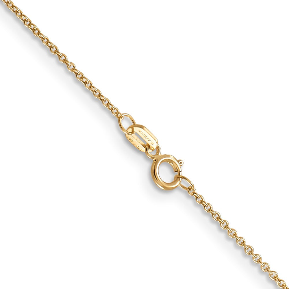 14K Gelbgold.9mm Ankerkette mit Federring Verschluss Halskette