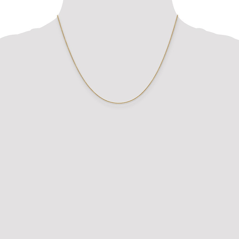 14K Gelbgold.9mm Ankerkette mit Federring Verschluss Halskette