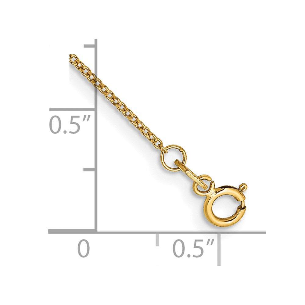 14K Gelbgold.9mm Ankerkette mit Federring Verschluss Kette Fußkettchen