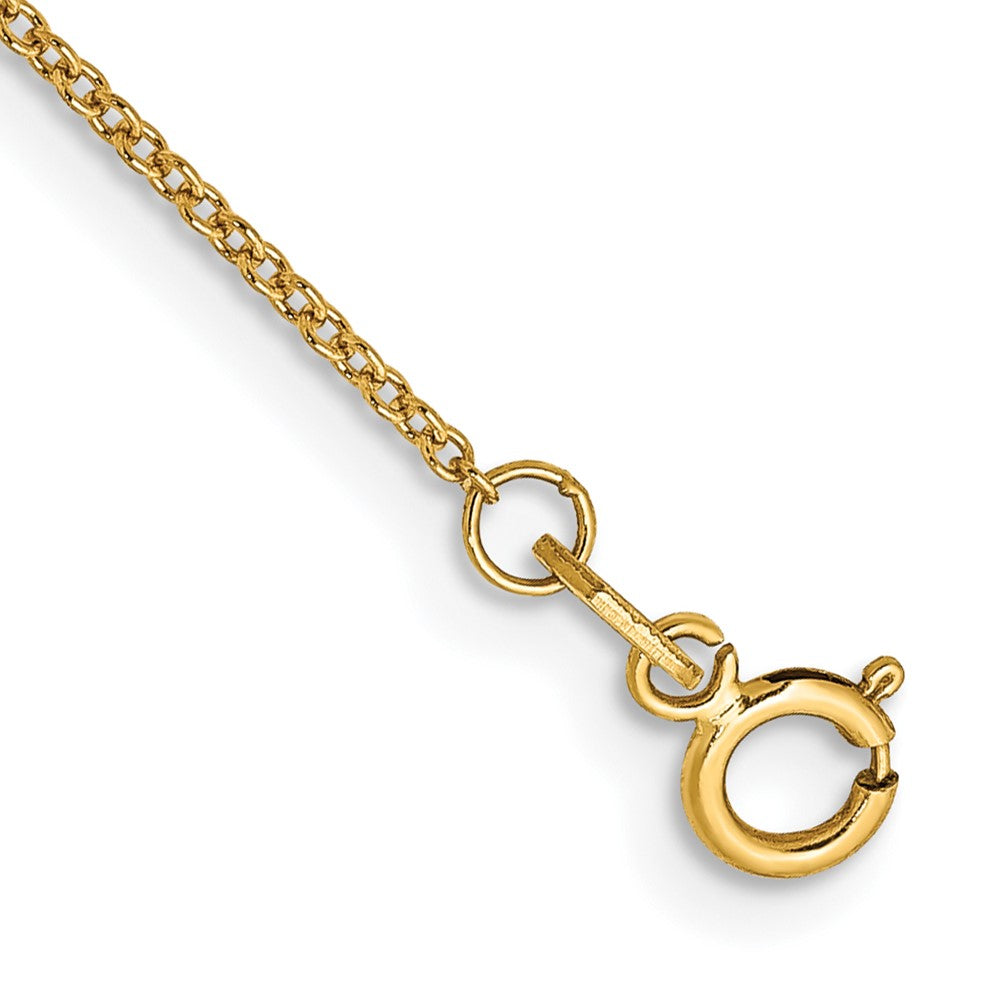 14K Gelbgold.9mm Ankerkette mit Federring Verschluss Kette Fußkettchen