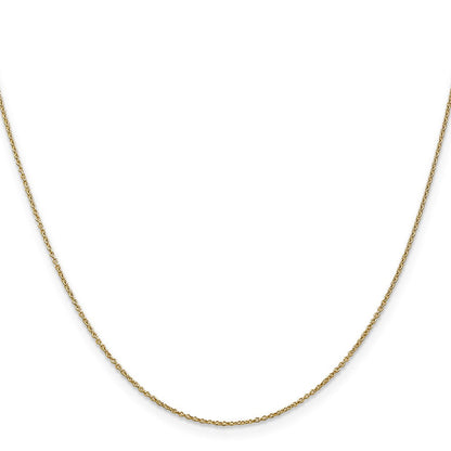 14K Gelbgold.9mm Ankerkette mit Karabinerverschluss Kette Kinder Halskette