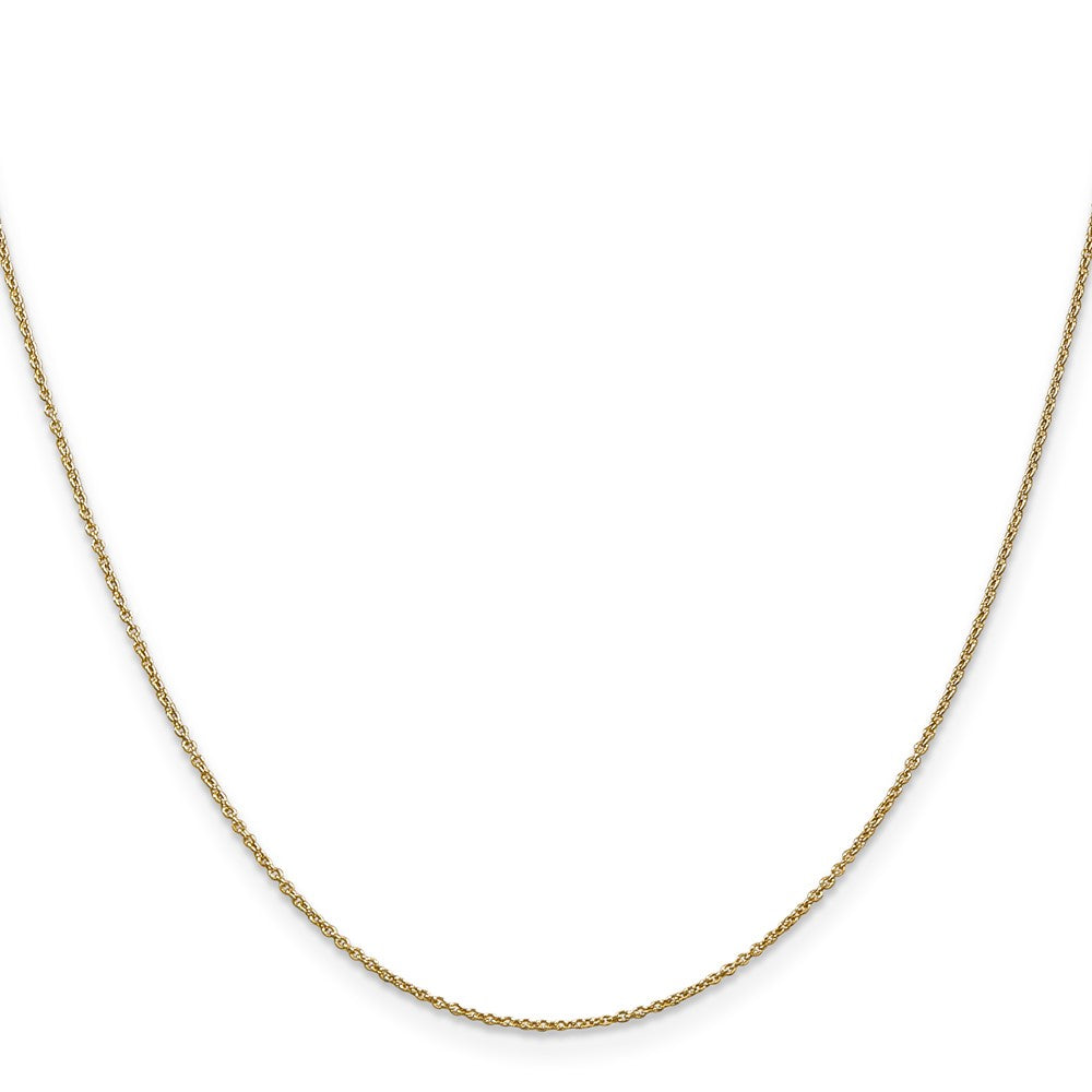 14K Gelbgold.9mm Ankerkette mit Karabinerverschluss Halskette