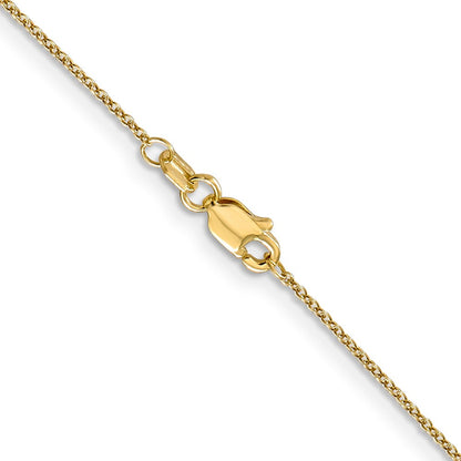 14K Gelbgold.9mm Ankerkette mit Karabinerverschluss Halskette