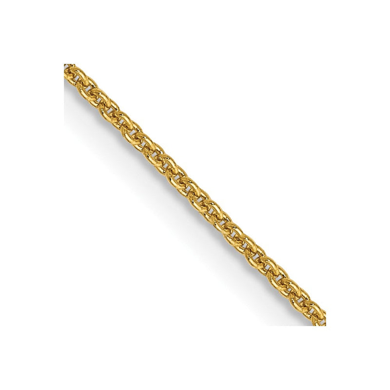14K Gelbgold.9mm Ankerkette mit Karabinerverschluss Kette Kinder Halskette