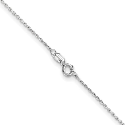 14K Weißgold.8mm Diamantiert Ankerkette mit Federring Verschluss Halskette