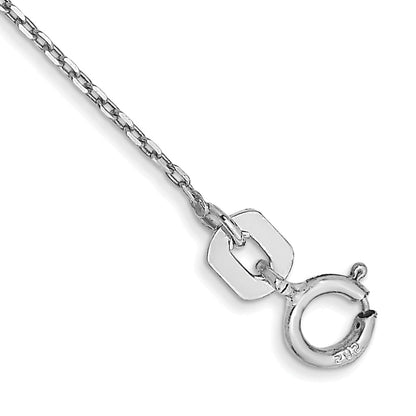 14K Weißgold.8mm Diamantiert Ankerkette mit Federring Verschluss Kette Fußkettchen