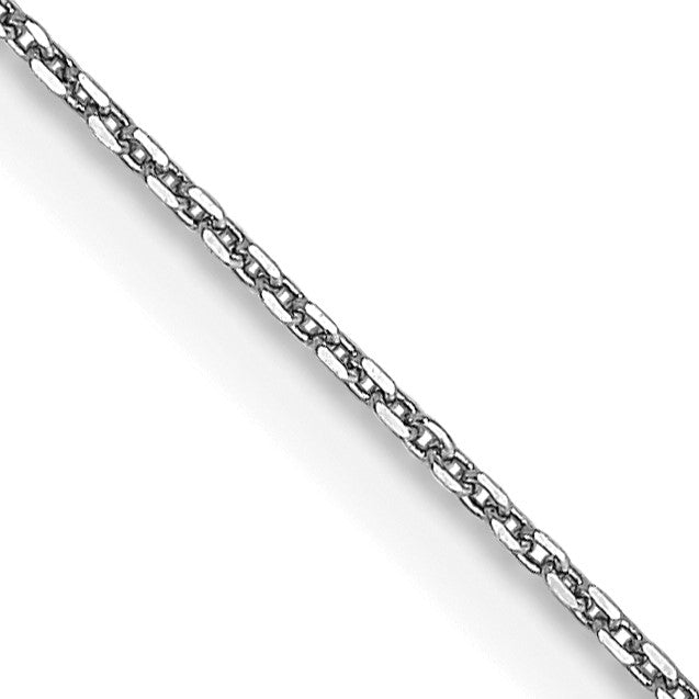 14K Weißgold.65mm Diamantiert Rund Offen Glieder Ankerkette mit Karabinerverschluss Halskette