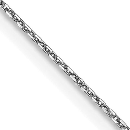 14K Weißgold.65mm Diamantiert Rund Offen Glieder Ankerkette mit Karabinerverschluss Halskette